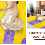 Ultra Soft Area Rug, Non Slip, Stain Resistant, Washable Area Rugs for Living Room, Bedroom, Lively Non-Slip Funky Pattern(Yellow)