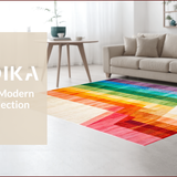 Ultra Soft Area Rug, Non Slip, Stain Resistant, Washable Area Rugs for Living Room, Bedroom, Contemporary Earthy Geometric Fusion(Red)