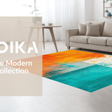 Ultra Soft Area Rug, Non Slip, Stain Resistant, Washable Area Rugs for Living Room, Bedroom, Chic Abstract Paint Splatter Style(Orange)