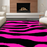 Ultra Soft Area Rug, Non Slip, Stain Resistant, Washable Area Rugs for Living Room, Bedroom, Whimsical Funky Print Arrangement(Pink)