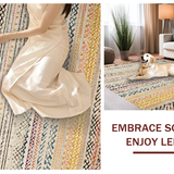 Ultra Soft Area Rug, Non Slip, Stain Resistant, Washable Area Rugs for Living Room, Bedroom, Inviting Rustic Knotted Pattern(Yellow)