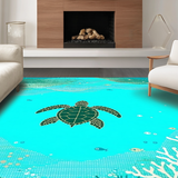 Ultra Soft Area Rug, Non Slip, Stain Resistant, Washable Area Rugs for Living Room, Bedroom, Serene Nautical Color Harmony(Blue)