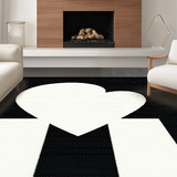 Modern Quirky Heart Patterned Mat(White)