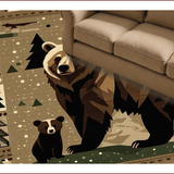 Ultra Soft Area Rug, Non Slip, Stain Resistant, Washable Area Rugs for Living Room, Bedroom, Charming Farmhouse Bear Aesthetic(Beige)