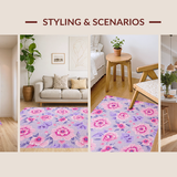 Ultra Soft Area Rug, Non Slip, Stain Resistant, Washable Area Rugs for Living Room, Bedroom, Chic Pastel Fluffy Aesthetic(Purple)