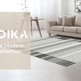 Ultra Soft Area Rug, Non Slip, Stain Resistant, Washable Area Rugs for Living Room, Bedroom, Fashionable Linear Design Elements(Gray)