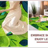 Ultra Soft Area Rug, Non Slip, Stain Resistant, Washable Area Rugs for Living Room, Bedroom, Whimsical Moss Green Bathroom Floral Mat(Green)