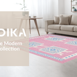 Ultra Soft Area Rug, Non Slip, Stain Resistant, Washable Area Rugs for Living Room, Bedroom, Lively Geometric Child's Wonderland(Pink)