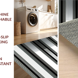 Ultra Soft Area Rug, Non Slip, Stain Resistant, Washable Area Rugs for Living Room, Bedroom, Elegant Striped Geometric Accent(Gray)