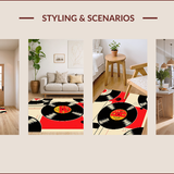Ultra Soft Area Rug, Non Slip, Stain Resistant, Washable Area Rugs for Living Room, Bedroom, Retro Music Cassette Style(Black)