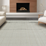 Ultra Soft Area Rug, Non Slip, Stain Resistant, Washable Area Rugs for Living Room, Bedroom, Subtle Black Cotton Contrast(White)