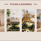 Ultra Soft Area Rug, Non Slip, Stain Resistant, Washable Area Rugs for Living Room, Bedroom, Charming Cozy Lodge Aesthetic(Brown)