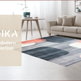 Ultra Soft Area Rug, Non Slip, Stain Resistant, Washable Area Rugs for Living Room, Bedroom, Elegant Modern Swirl Design(Gray)