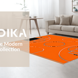 Ultra Soft Area Rug, Non Slip, Stain Resistant, Washable Area Rugs for Living Room, Bedroom, Fun Youthful Sports Enthusiast Decor(Orange)