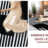 Ultra Soft Area Rug, Non Slip, Stain Resistant, Washable Area Rugs for Living Room, Bedroom, Handcrafted Boho Striped Floor Mat Washable Woven Entryway Decor(Black)