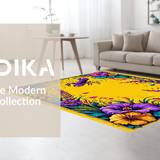 Ultra Soft Area Rug, Non Slip, Stain Resistant, Washable Area Rugs for Living Room, Bedroom, Colorful Abstract Lobster Motif(Yellow)