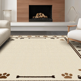 Ultra Soft Area Rug, Non Slip, Stain Resistant, Washable Area Rugs for Living Room, Bedroom, Elegant Low Pile Textured Arrangement(Beige)