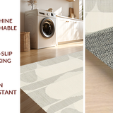 Ultra Soft Area Rug, Non Slip, Stain Resistant, Washable Area Rugs for Living Room, Bedroom, Sleek Neutral Toned Design(Beige)