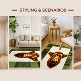 Ultra Soft Area Rug, Non Slip, Stain Resistant, Washable Area Rugs for Living Room, Bedroom, Vibrant St. Patrick's Day Motif(Brown)