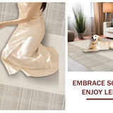Ultra Soft Area Rug, Non Slip, Stain Resistant, Washable Area Rugs for Living Room, Bedroom, Trendy Urban Symmetrical Design(Beige)