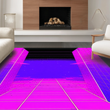 Ultra Soft Area Rug, Non Slip, Stain Resistant, Washable Area Rugs for Living Room, Bedroom, Stylized Retro Gradient Visuals(Pink)