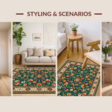 Charming Rustic Floral Tapestry(Green)