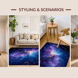 Ultra Soft Area Rug, Non Slip, Stain Resistant, Washable Area Rugs for Living Room, Bedroom, Galactic Starry Dreamlike Pattern(Purple)