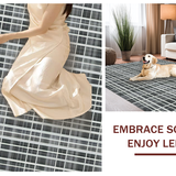 Ultra Soft Area Rug, Non Slip, Stain Resistant, Washable Area Rugs for Living Room, Bedroom, Elegant Textured Monochrome Design(Gray)