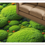 Ultra Soft Area Rug, Non Slip, Stain Resistant, Washable Area Rugs for Living Room, Bedroom, Unique Decorative Bedroom Moss Pattern Area Rug(Green)