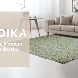 Ultra Soft Area Rug, Non Slip, Stain Resistant, Washable Area Rugs for Living Room, Bedroom, Vibrant Rustic Green Overtones(Gray)