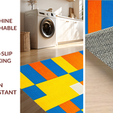 Ultra Soft Area Rug, Non Slip, Stain Resistant, Washable Area Rugs for Living Room, Bedroom, Playful Multi-Color Numbered Design(Yellow)