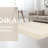 Ultra Soft Area Rug, Non Slip, Stain Resistant, Washable Area Rugs for Living Room, Bedroom, Timeless Scalloped Edge Elegance(Beige)
