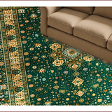 Ultra Soft Area Rug, Non Slip, Stain Resistant, Washable Area Rugs for Living Room, Bedroom, Velvet Embroidered Islamic Prayer(Green)