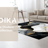 Ultra Soft Area Rug, Non Slip, Stain Resistant, Washable Area Rugs for Living Room, Bedroom, Stylish Gray and White Blend(Black)