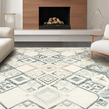 Ultra Soft Area Rug, Non Slip, Stain Resistant, Washable Area Rugs for Living Room, Bedroom, Artistic Cream and Gray Geometry(Beige)