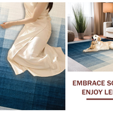 Ultra Soft Area Rug, Non Slip, Stain Resistant, Washable Area Rugs for Living Room, Bedroom, Abstract Gradient Striped Rug(Blue)