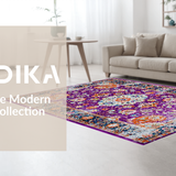 Ultra Soft Area Rug, Non Slip, Stain Resistant, Washable Area Rugs for Living Room, Bedroom, Sophisticated Colorful Medallion Look(Purple)