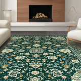 Ultra Soft Area Rug, Non Slip, Stain Resistant, Washable Area Rugs for Living Room, Bedroom, Rustic Textured Tiled Pattern(Green)