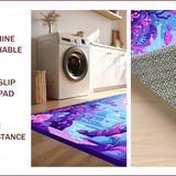 Ultra Soft Area Rug, Non Slip, Stain Resistant, Washable Area Rugs for Living Room, Bedroom, Whimsical Pastel Mermaid Aesthetic(Purple)