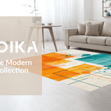 Ultra Soft Area Rug, Non Slip, Stain Resistant, Washable Area Rugs for Living Room, Bedroom, Lively Modern Abstract Expressionism(Orange)