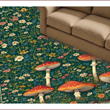 Ultra Soft Area Rug, Non Slip, Stain Resistant, Washable Area Rugs for Living Room, Bedroom, Whimsical Green Floral Fusion(Green)