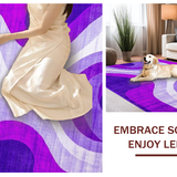 Ultra Soft Area Rug, Non Slip, Stain Resistant, Washable Area Rugs for Living Room, Bedroom, Soft Pastel Dreamy Spiral Theme(Purple)