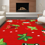 Ultra Soft Area Rug, Non Slip, Stain Resistant, Washable Area Rugs for Living Room, Bedroom, Delightful Cartoonish Animal Print(Red)