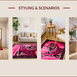 Ultra Soft Area Rug, Non Slip, Stain Resistant, Washable Area Rugs for Living Room, Bedroom, Vibrant Pink Animal Print Statement(Pink)