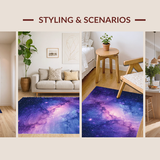 Ultra Soft Area Rug, Non Slip, Stain Resistant, Washable Area Rugs for Living Room, Bedroom, Striking Starfield Visual Experience(Purple)