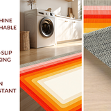 Ultra Soft Area Rug, Non Slip, Stain Resistant, Washable Area Rugs for Living Room, Bedroom, Soft Rainbow Tiled Aesthetic(Orange)