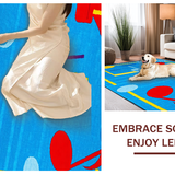 Ultra Soft Area Rug, Non Slip, Stain Resistant, Washable Area Rugs for Living Room, Bedroom, Dynamic Note Display Visual(Blue)