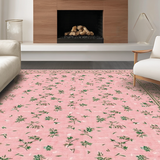 Ultra Soft Area Rug, Non Slip, Stain Resistant, Washable Area Rugs for Living Room, Bedroom, Elegant Soft Floral Composition(Pink)
