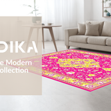 Ultra Soft Area Rug, Non Slip, Stain Resistant, Washable Area Rugs for Living Room, Bedroom, Cozy Earthy Toned Medallion(Pink)