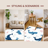 Whimsical Coastal Whale Motif(Blue)